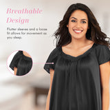 Nylon Tricot Flutter Sleeve Short Knee Length Nightgown