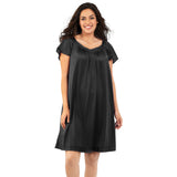 Nylon Tricot Flutter Sleeve Short Knee Length Nightgown