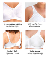 Fully® Slimming Wireless Full-Coverage Bra with Back Closure & Lace