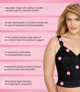 Fully® Slimming Wireless Back & Posture Support Longline Bra with Front Closure