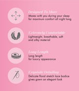 Nylon Tricot Sleeveless Long Nightgown with Floral Lace