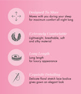 Nylon Tricot Sleeveless Long Nightgown with Floral Lace