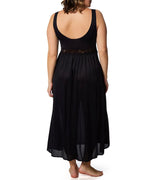 Nylon Tricot Sleeveless Long Nightgown with Floral Lace