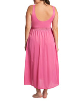 Nylon Tricot Sleeveless Long Nightgown with Floral Lace