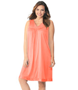 Nylon Tricot Sleeveless Short Knee Length Nightgown