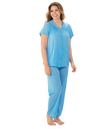 Nylon Tricot Short Sleeve Matching Pajama Set