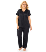 Nylon Tricot Short Sleeve Matching Pajama Set