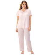 Nylon Tricot Short Sleeve Matching Pajama Set