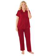 Nylon Tricot Short Sleeve Matching Pajama Set