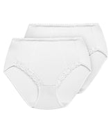 Control Top Slimming Body Shaper Panties, Medium Control, Lace, 2-Pack
