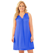 Nylon Tricot Sleeveless Short Knee Length Nightgown