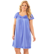 Nylon Tricot Flutter Sleeve Short Knee Length Nightgown