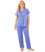 Nylon Tricot Short Sleeve Matching Pajama Set