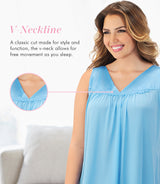 Nylon Tricot Sleeveless Short Knee Length Nightgown