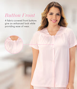 Nylon Tricot Short Sleeve Matching Pajama Set