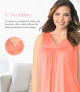 Nylon Tricot Sleeveless Short Knee Length Nightgown