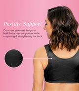 FULLY® Front Close Wirefree Cotton Posture Bra with Lace