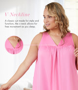 Nylon Tricot Sleeveless Short Knee Length Nightgown