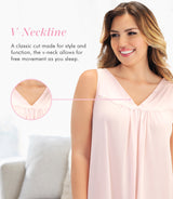 Nylon Tricot Sleeveless Short Knee Length Nightgown