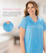 Nylon Tricot Short Sleeve Matching Pajama Set