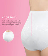 Floral Jacquard Slimming Body Shaper Panties, Medium Control, 2-Pack