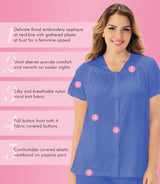 Nylon Tricot Short Sleeve Matching Pajama Set