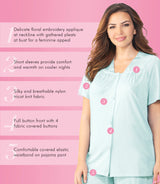 Nylon Tricot Short Sleeve Matching Pajama Set
