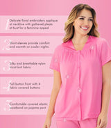 Nylon Tricot Short Sleeve Matching Pajama Set