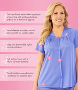 Nylon Tricot Short Sleeve Matching Pajama Set