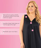 Nylon Tricot Sleeveless Short Knee Length Nightgown