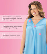 Nylon Tricot Sleeveless Short Knee Length Nightgown