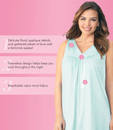 Nylon Tricot Sleeveless Short Knee Length Nightgown