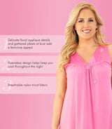 Nylon Tricot Sleeveless Short Knee Length Nightgown