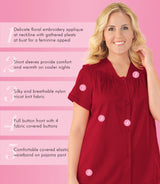 Nylon Tricot Short Sleeve Matching Pajama Set