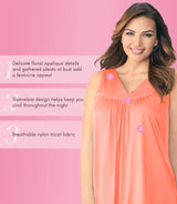 Nylon Tricot Sleeveless Short Knee Length Nightgown