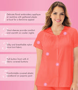 Nylon Tricot Short Sleeve Matching Pajama Set