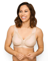 FULLY® Front Close Wirefree Cotton Posture Bra with Lace