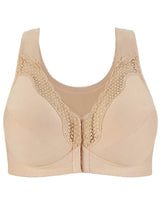 Fully® Wireless Cotton Back & Posture Support Bra with Front Closure & Lace