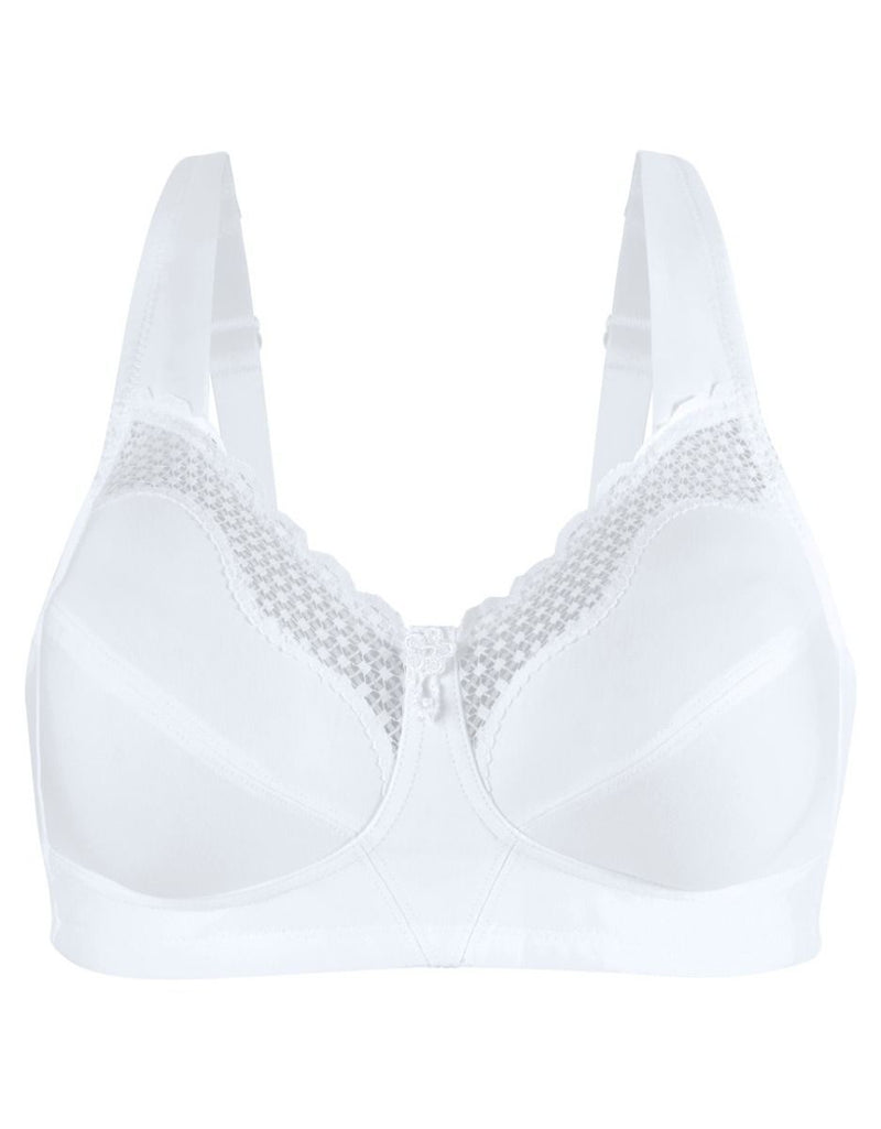 FULLY® Cotton Soft Cup Wirefree Bra With Lace