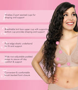 Fully® Lace Wireless Back & Posture Support Bra with Front Closure