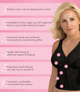 FULLY® Front Close Wirefree Longline Posture Bra with Lace