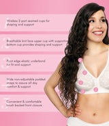 Fully® Lace Wireless Back & Posture Support Bra with Front Closure