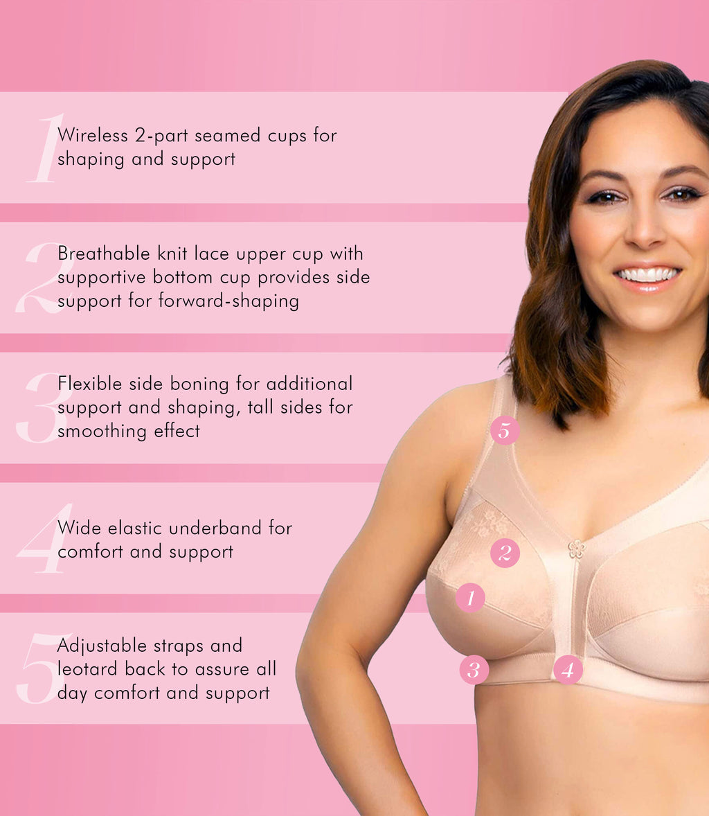Lace bra 38B breathable cup; underwire for additional support