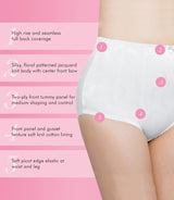 Floral Jacquard Slimming Body Shaper Panties, Medium Control, 2-Pack