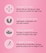 Nylon Tricot Short Sleeve Matching Pajama Set