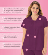 Nylon Tricot Short Sleeve Matching Pajama Set