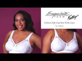 Fully® Cotton Soft Cup Wireless Full-Coverage Bra with Back Closure & Lace