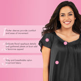 Nylon Tricot Flutter Sleeve Short Knee Length Nightgown