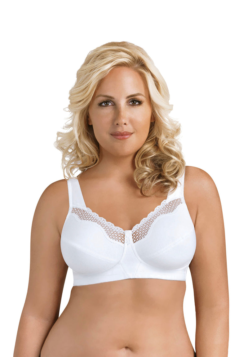 Fully® Cotton Soft Cup Wireless Full-Coverage Bra with Back Closure & Lace