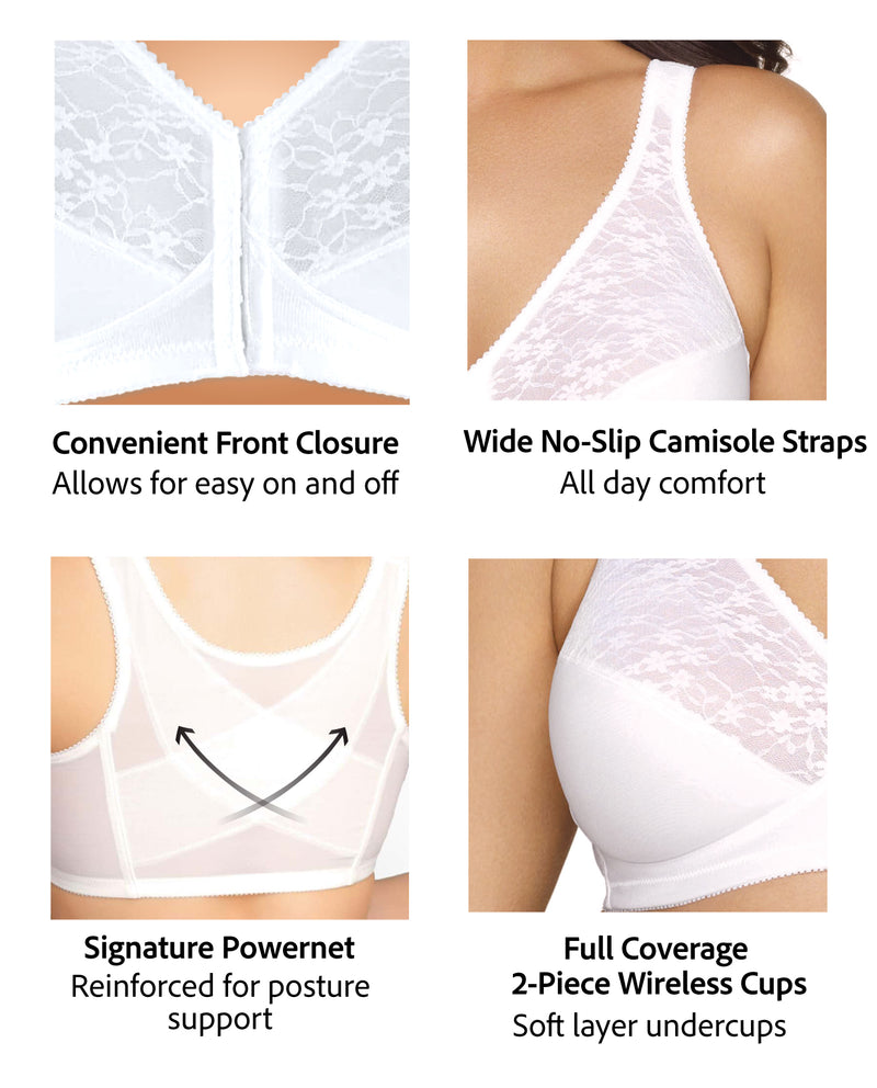 FULLY® Front Close Wirefree Posture Bra with Lace
